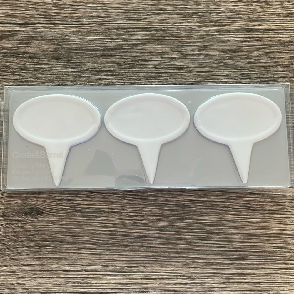 Crate & Barrel White Porcelain Cheese Markers